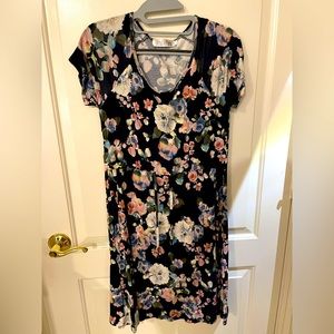 Latched Mama floral drawstring tshirt nursing dress